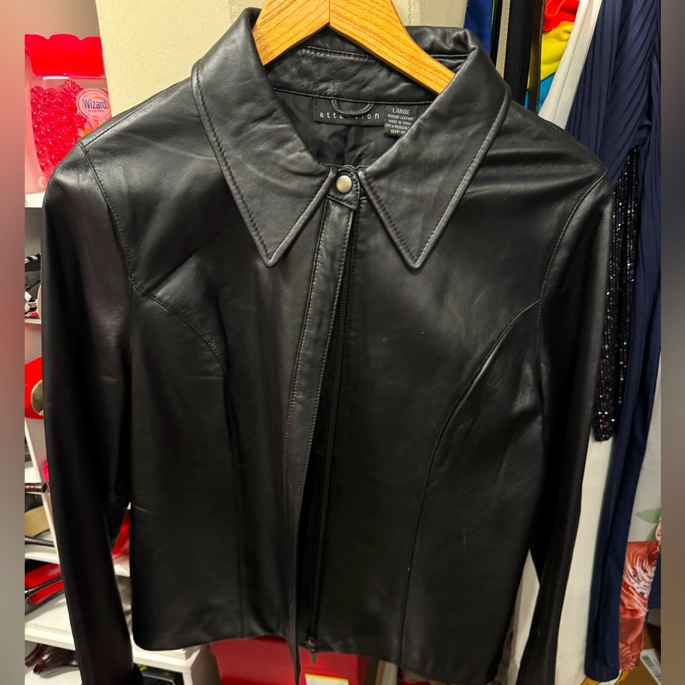 Genuinene black leather jacket